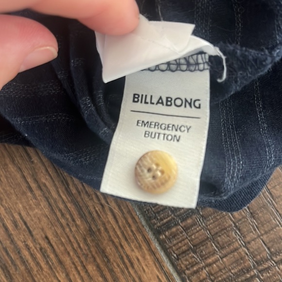 Billabong Woven Stripe Short Sleeve Polo in Navy Blue - Picture 5 of 6